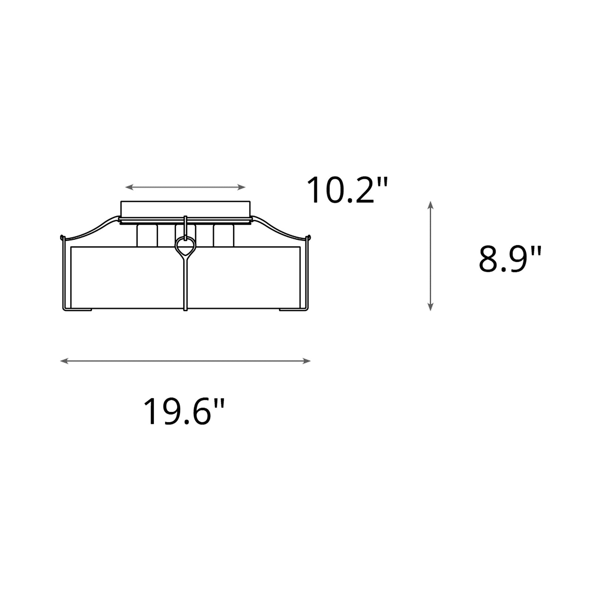 Bow Drum Semi Flush Mount Ceiling Light - line drawing.