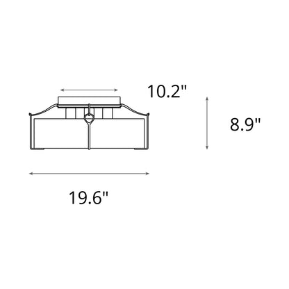 Bow Drum Semi Flush Mount Ceiling Light - line drawing.