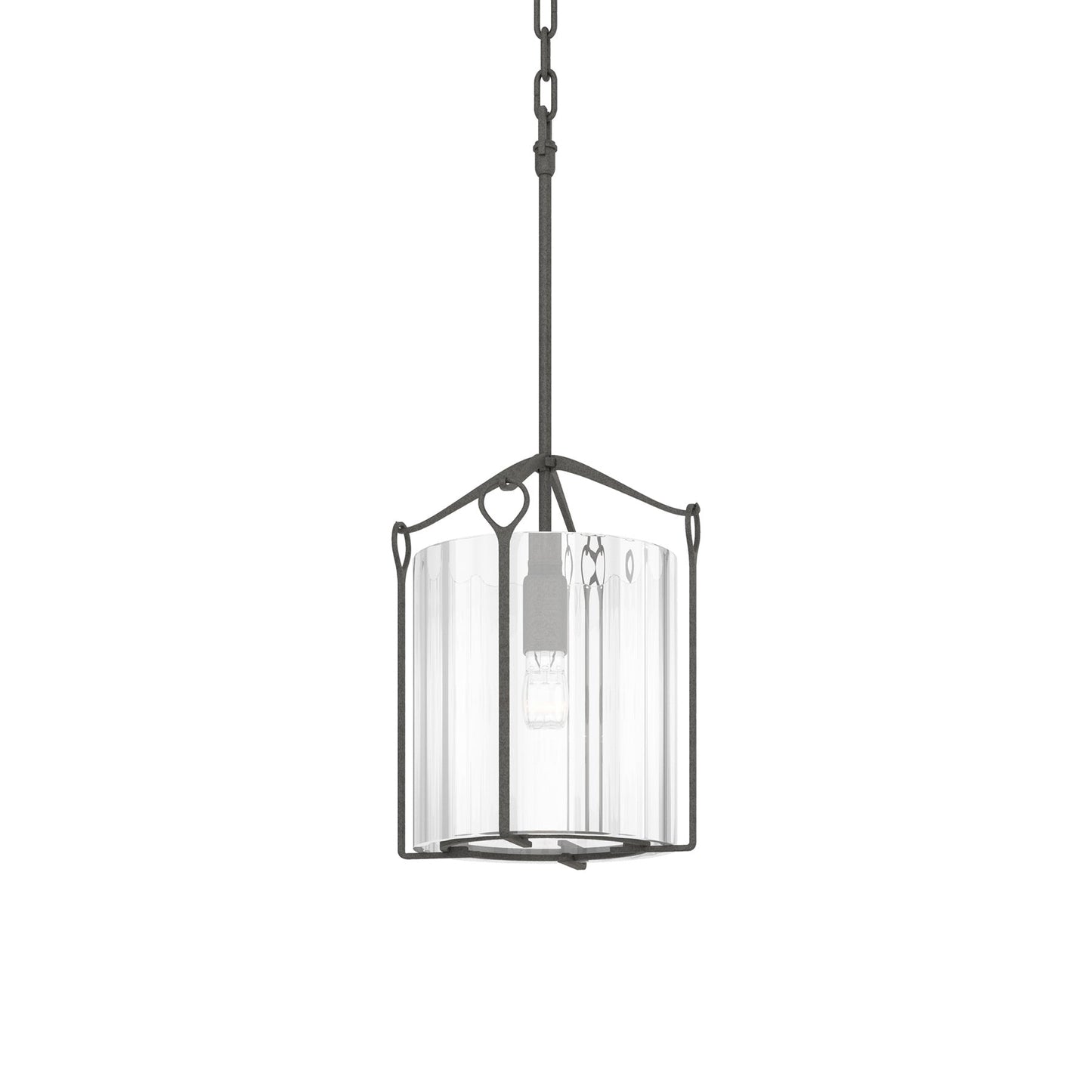 Bow Mini Pendant Light in Natural Iron (Clear Glass).