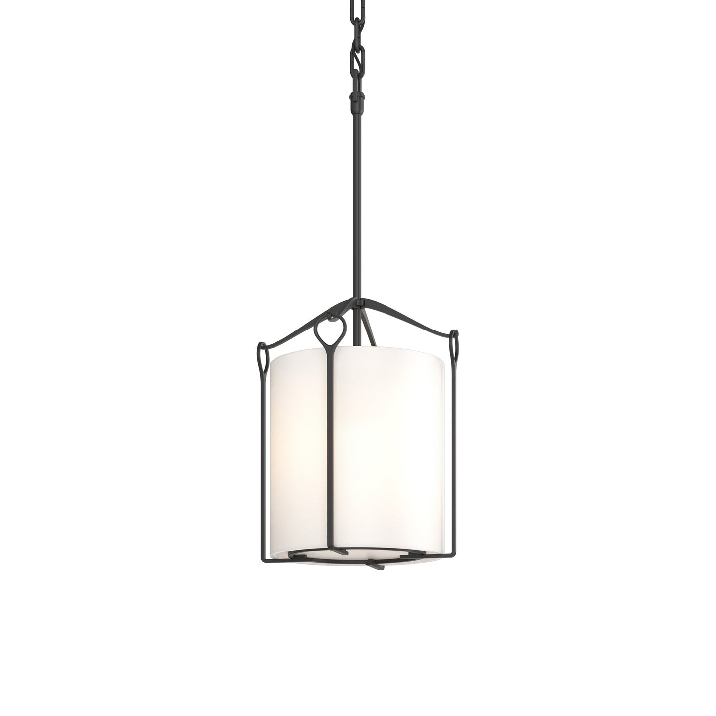 Bow Mini Pendant Light in Black (Opal Glass).