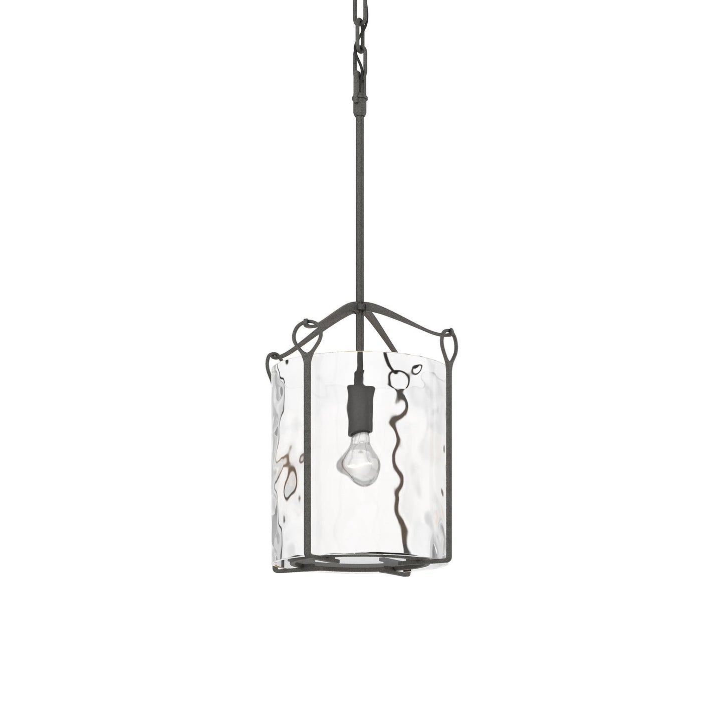 Bow Mini Pendant Light in Natural Iron (Water Glass).