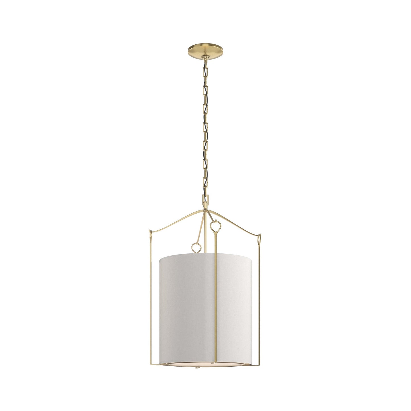 Bow Pendant Light in Modern Brass/Flax.