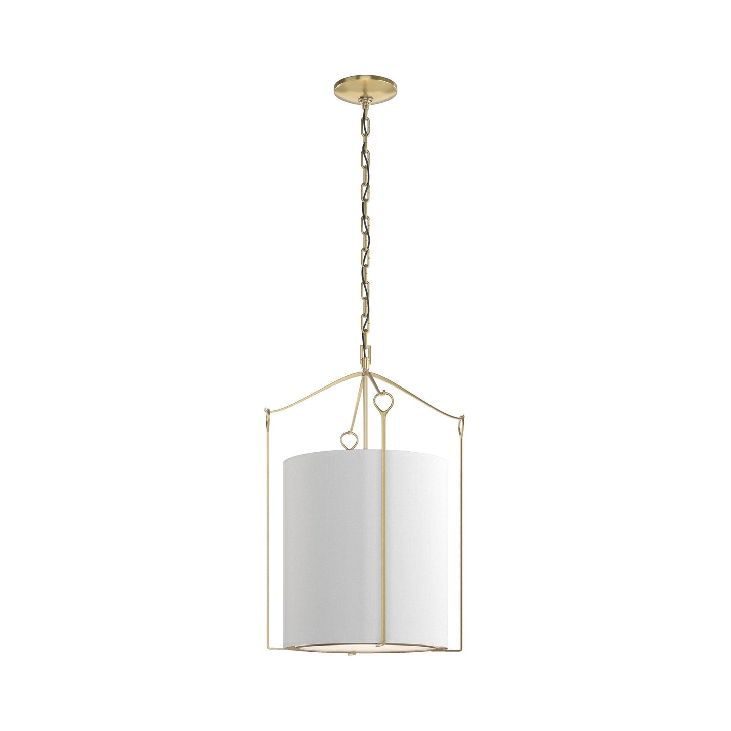 Bow Pendant Light in Modern Brass/Natural Anna.
