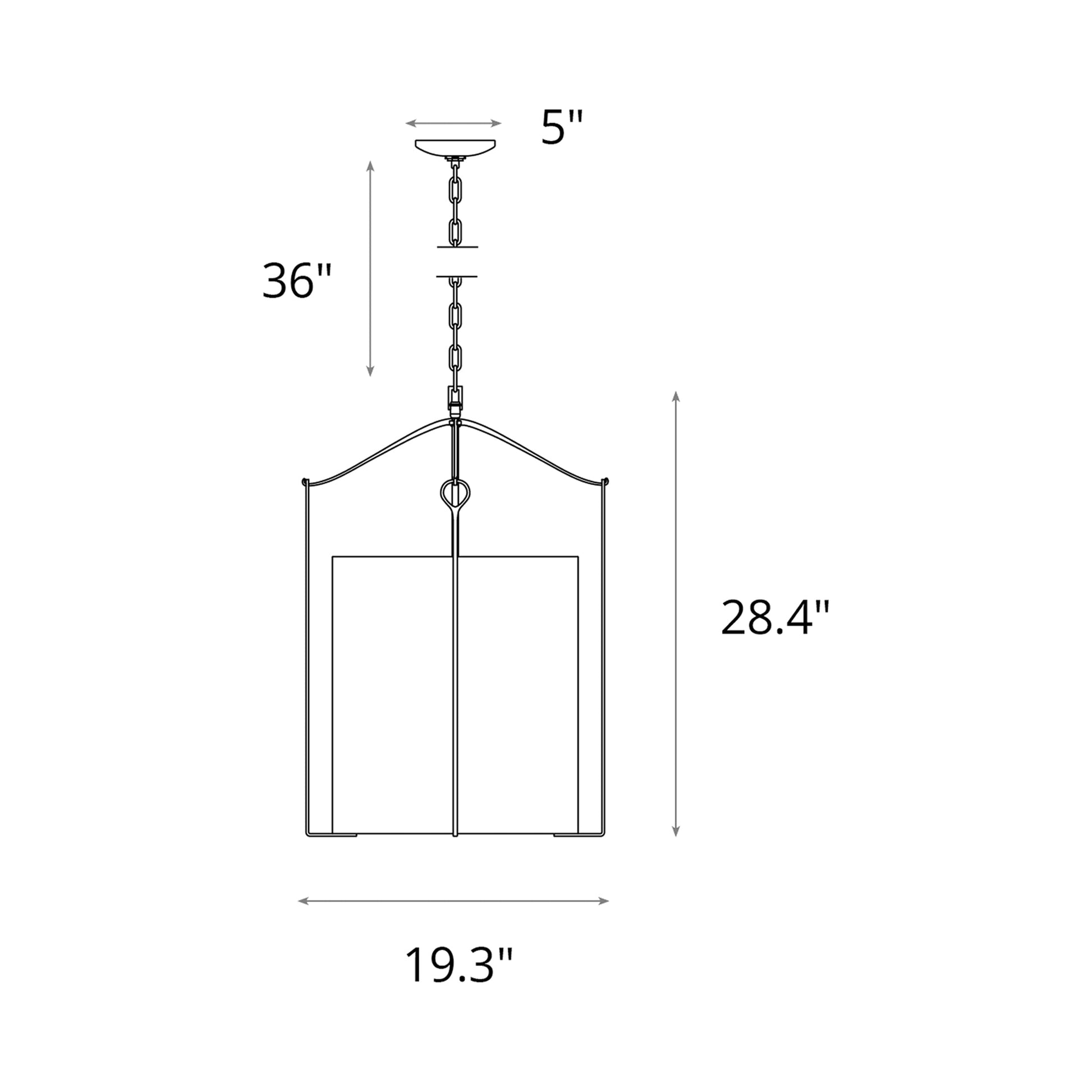 Bow Pendant Light - line drawing.