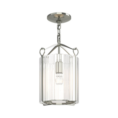 Bow Semi Flush Mount Ceiling Light in Sterling/Clear Glass.