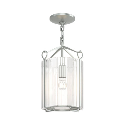 Bow Semi Flush Mount Ceiling Light in Vintage Platinum/Clear Glass.