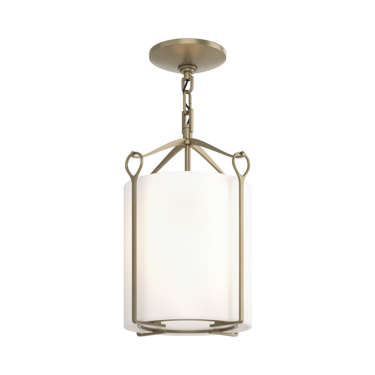 Bow Semi Flush Mount Ceiling Light in Soft Gold/Opal Glass.