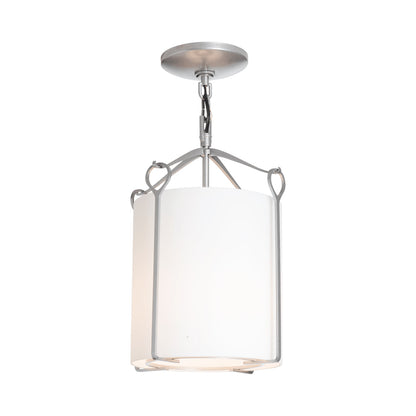 Bow Semi Flush Mount Ceiling Light in Vintage Platinum/Opal Glass.