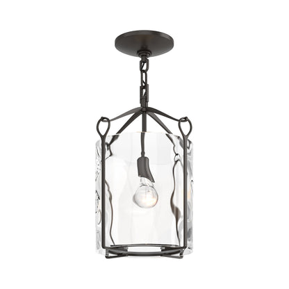 Bow Semi Flush Mount Ceiling Light in Oil Rubbed Bronze/Water Glass.