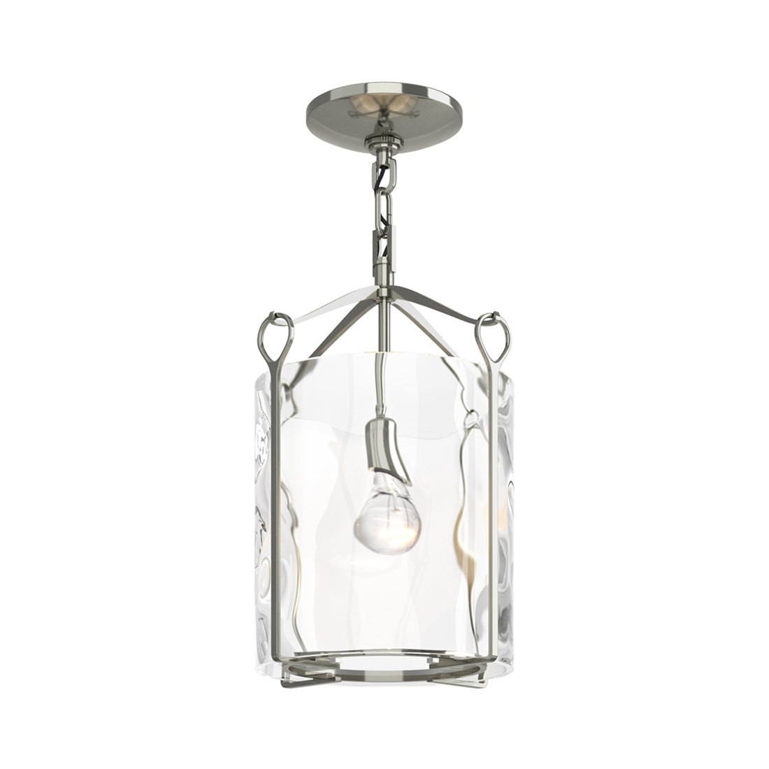 Bow Semi Flush Mount Ceiling Light in Sterling/Water Glass.