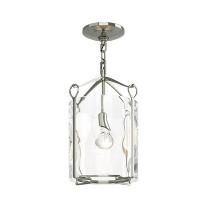 Bow Semi Flush Mount Ceiling Light in Sterling/Water Glass.