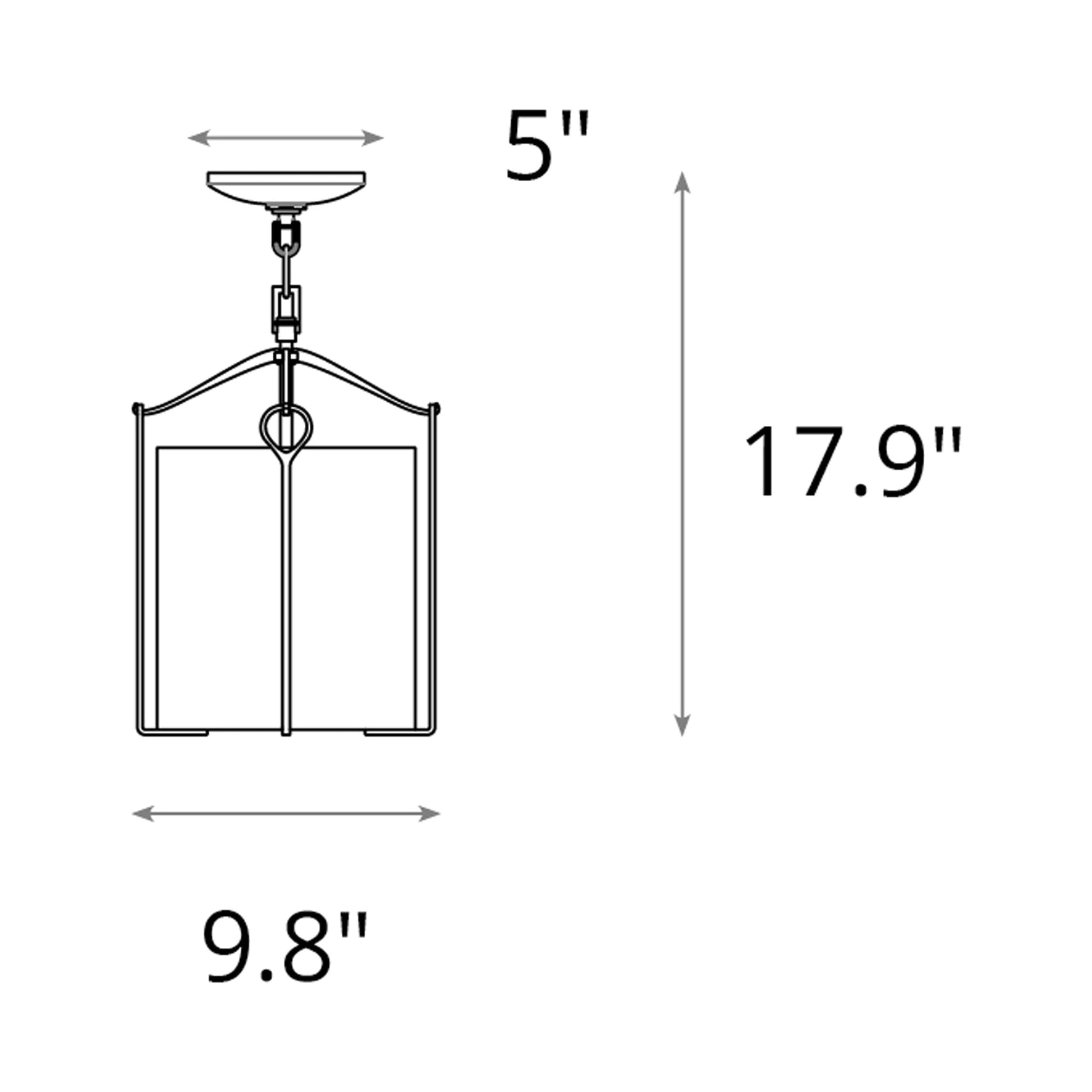 Bow Semi Flush Mount Ceiling Light - line drawing.