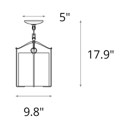 Bow Semi Flush Mount Ceiling Light - line drawing.