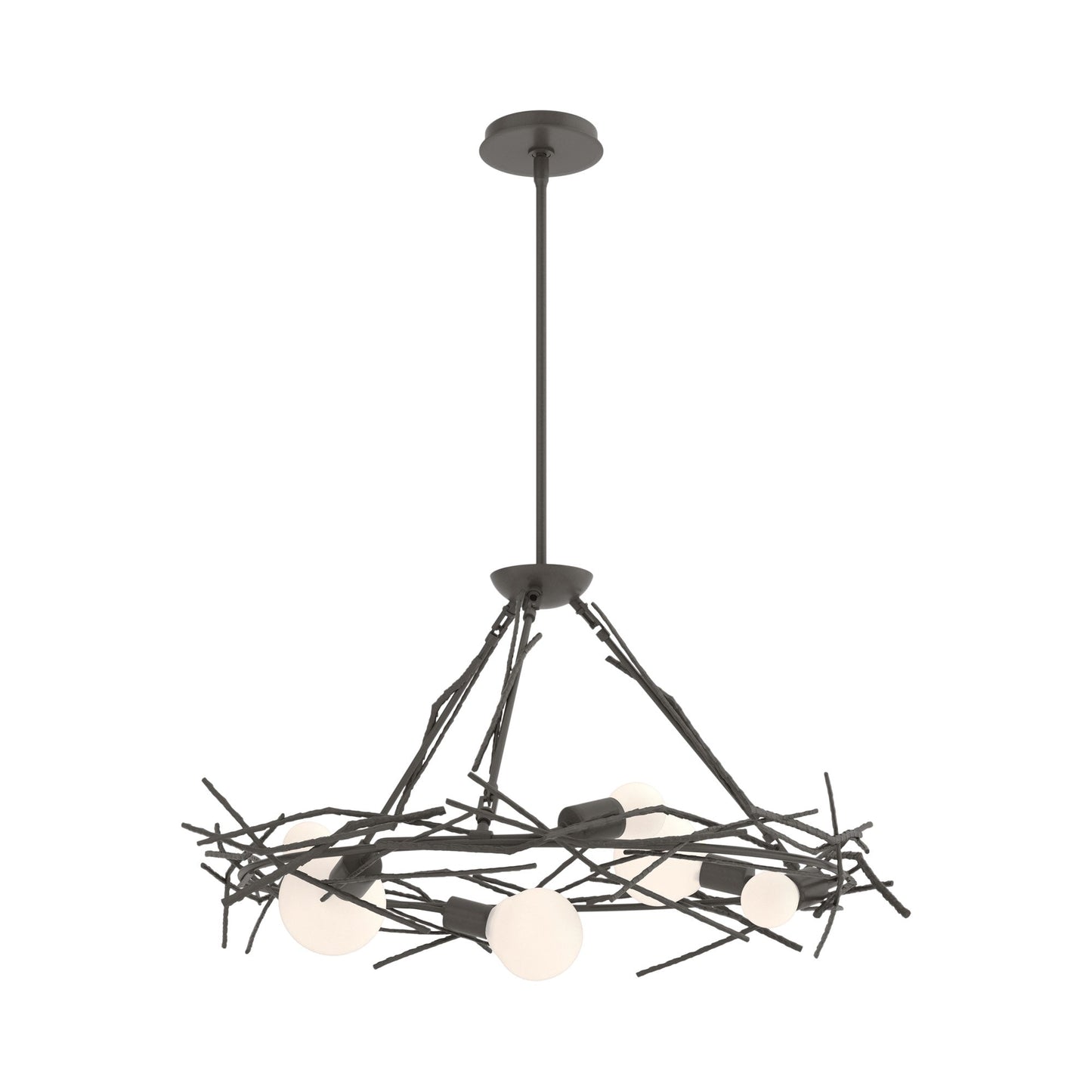 Brindille Circular Pendant Light in Dark Smoke.