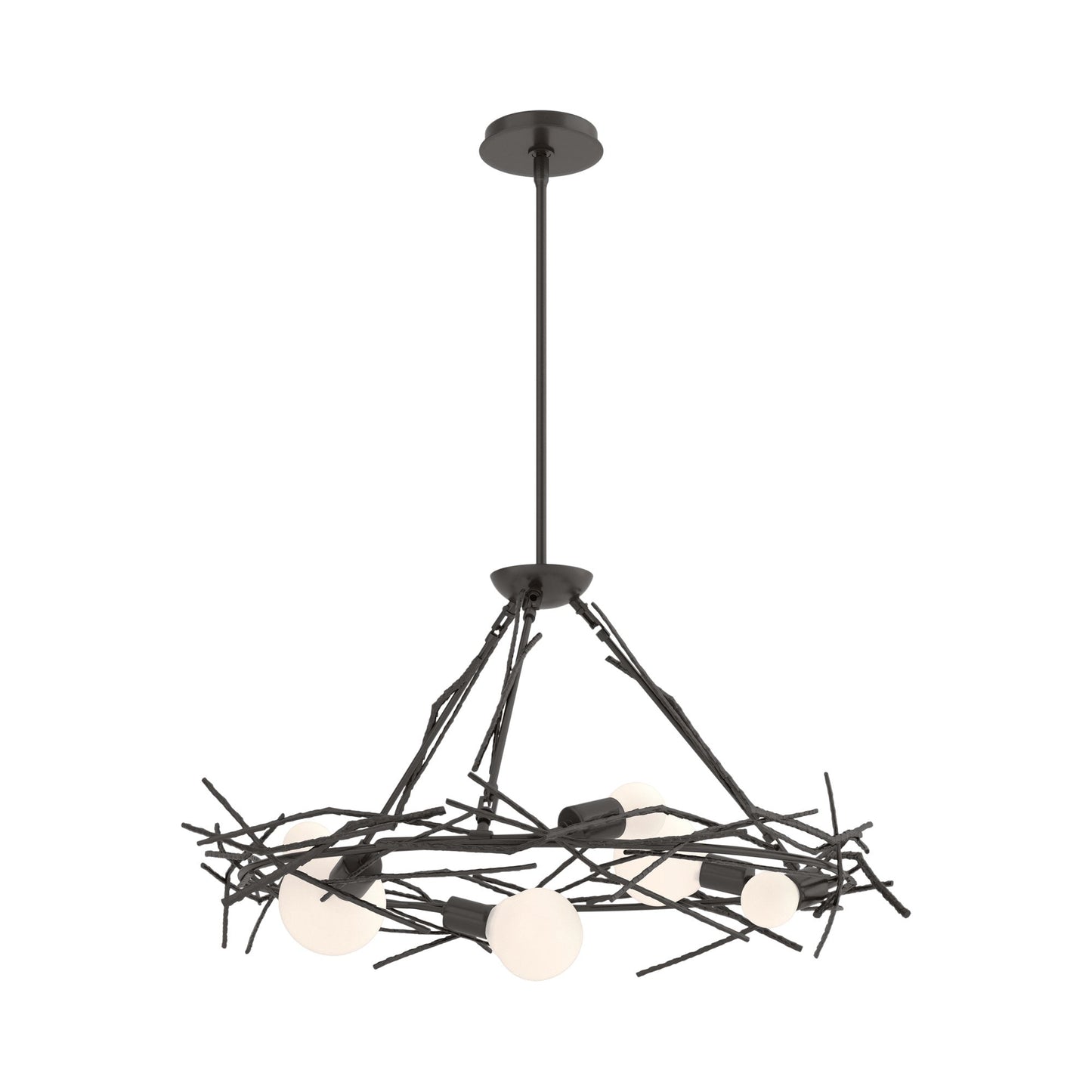 Brindille Circular Pendant Light in Oil Rubbed Bronze.