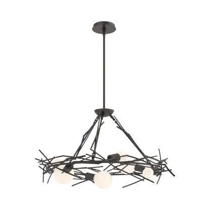 Brindille Circular Pendant Light in Oil Rubbed Bronze.