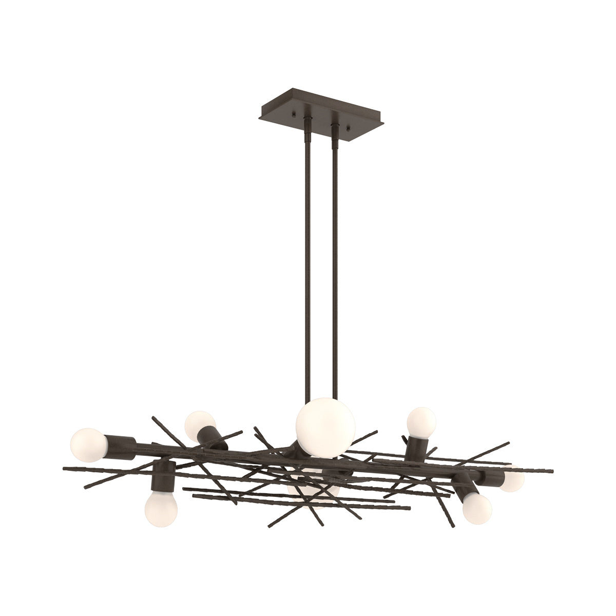Brindille Linear Pendant Light in Bronze.