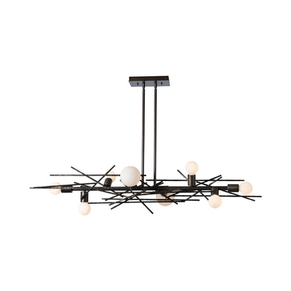 Brindille Linear Pendant Light in Dark Smoke.