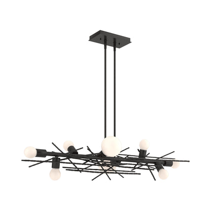 Brindille Linear Pendant Light in Oil Rubbed Bronze.
