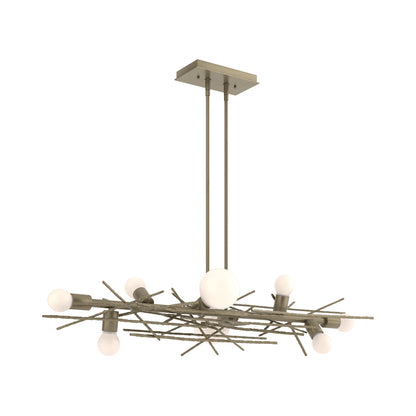 Brindille Linear Pendant Light in Soft Gold.