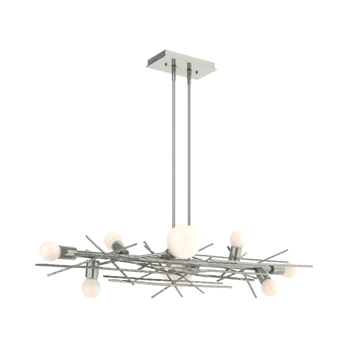 Brindille Linear Pendant Light in Sterling.