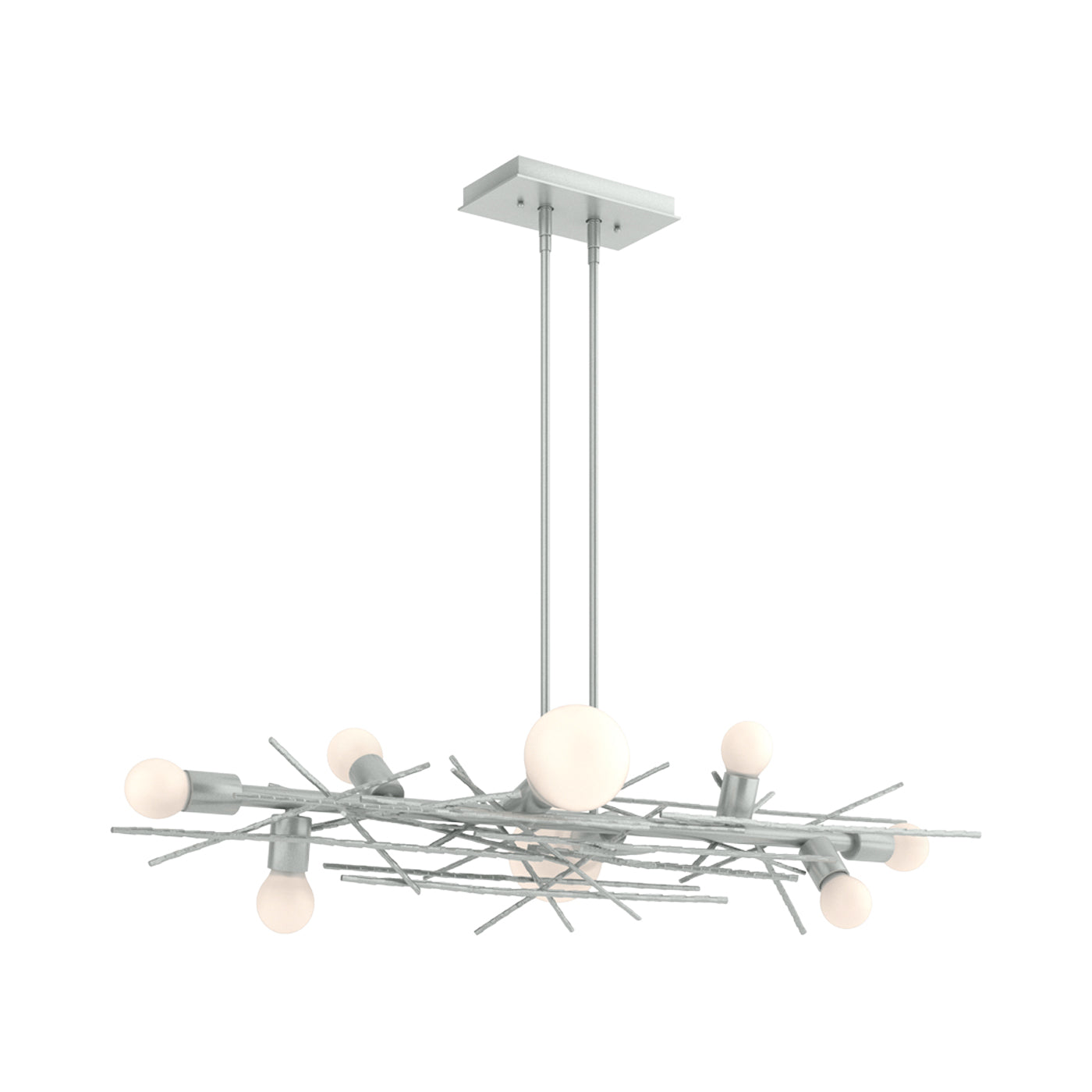 Brindille Linear Pendant Light in Vintage Platinum.