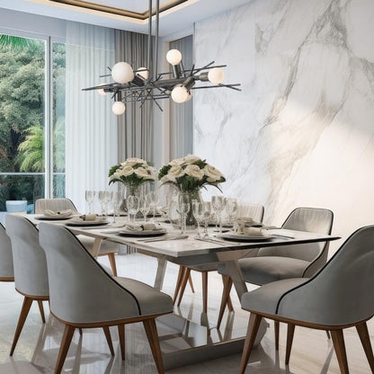 Brindille Linear Pendant Light in dining room.