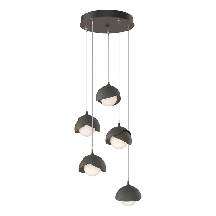 Brooklyn 05 Double Shade Pendant Light in Natural Iron (Standard).