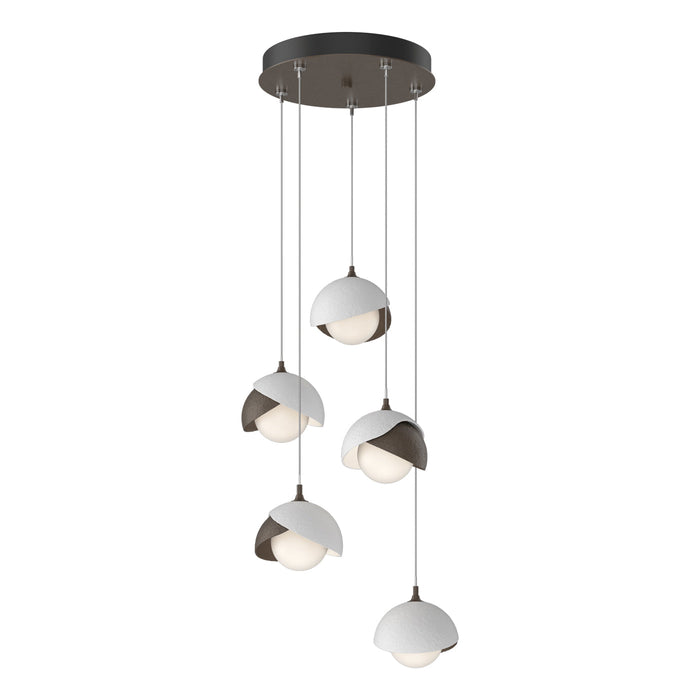Brooklyn 05 Double Shade Pendant Light in White (Standard).