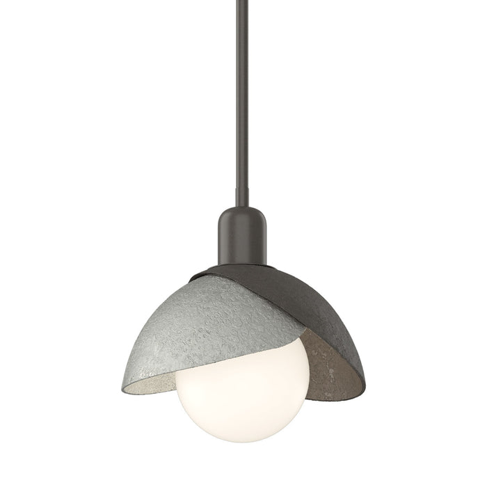 Brooklyn 07 Double Shade Mini Pendant Light in Sterling.