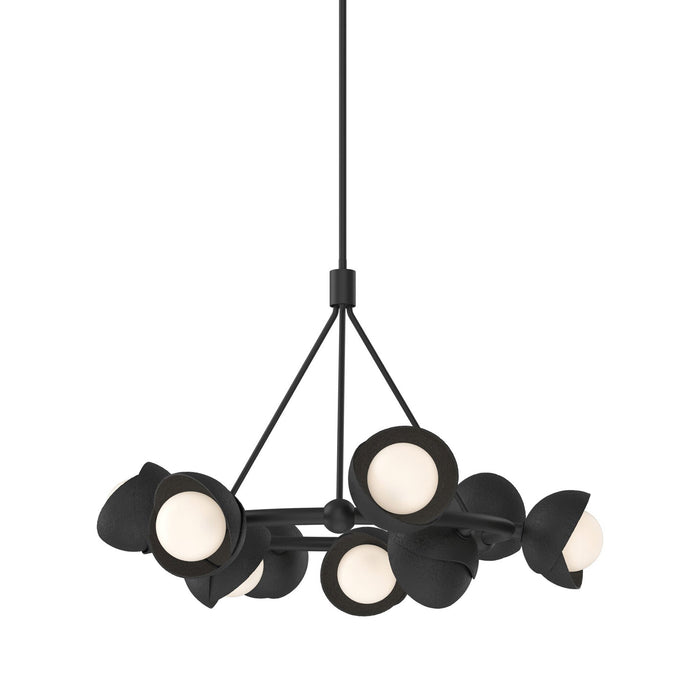 Brooklyn 10 Double Shade Ring Pendant Light in Black.