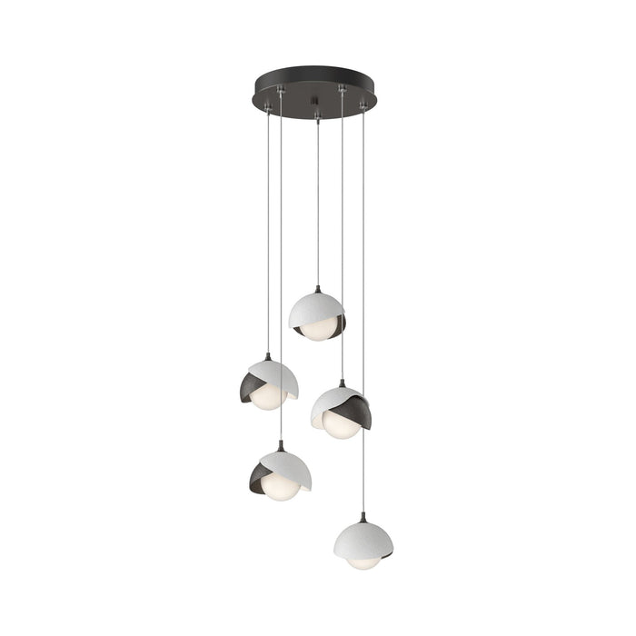 Brooklyn 14 Double Shade Pendant Light in White (Long).