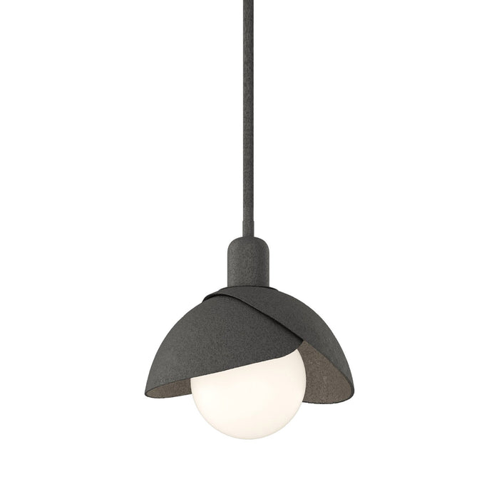Brooklyn 20 Double Shade Mini Pendant Light in Natural Brass.