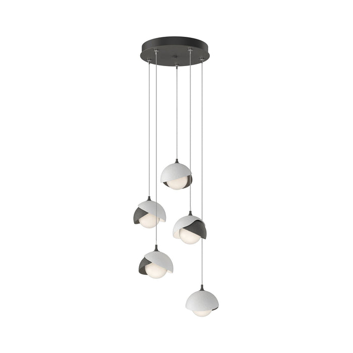Brooklyn 20 Double Shade Pendant Light in White (Long).