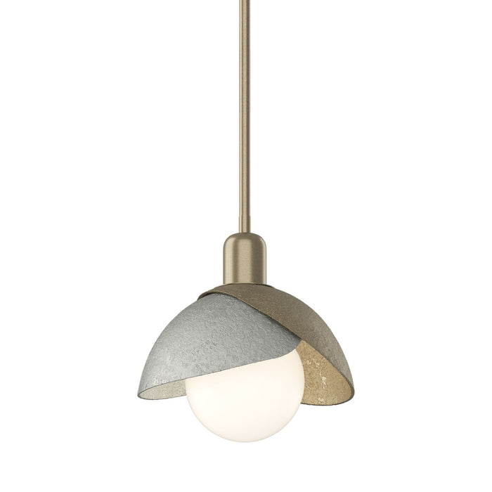 Brooklyn 84 Double Shade Mini Pendant Light in Sterling.