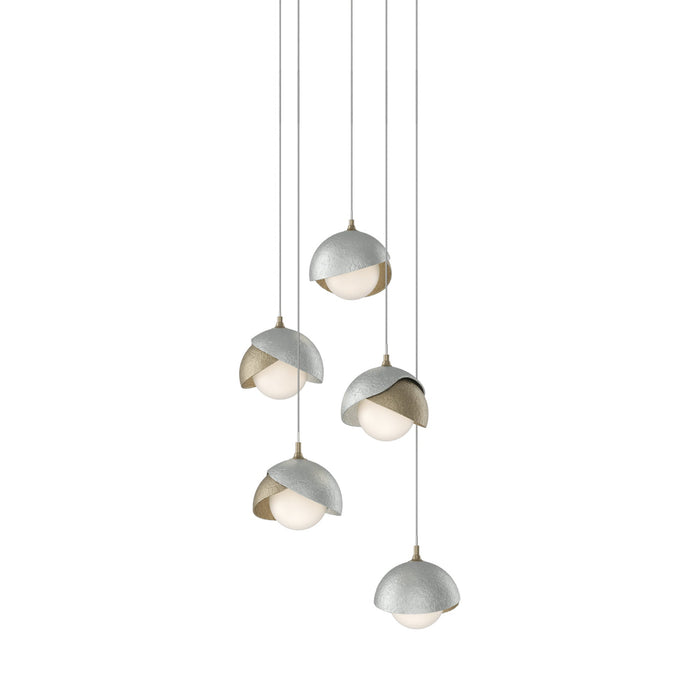 Brooklyn 84 Double Shade Pendant Light in Vintage Platinum (Long).