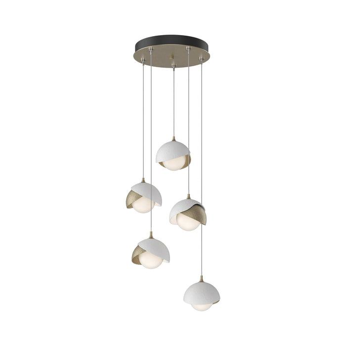 Brooklyn 84 Double Shade Pendant Light in White (Standard).