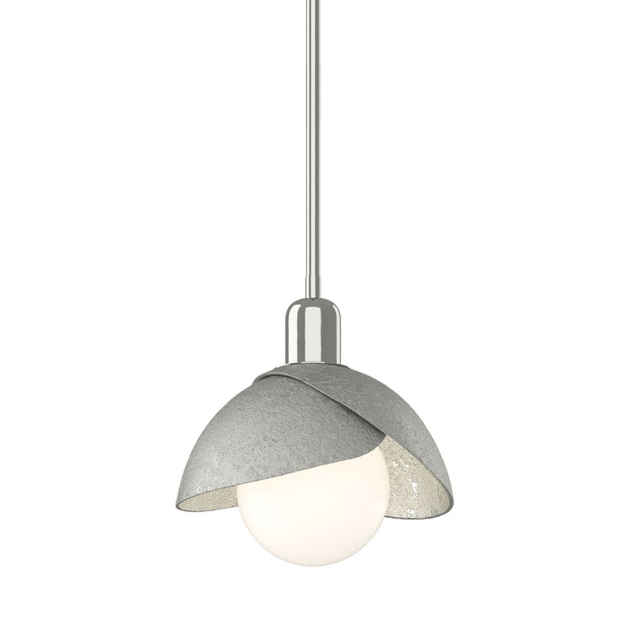 Brooklyn 85 Double Shade Mini Pendant Light in Sterling.