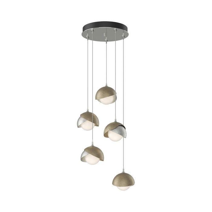 Brooklyn 85 Double Shade Pendant Light in Soft Gold (Standard).