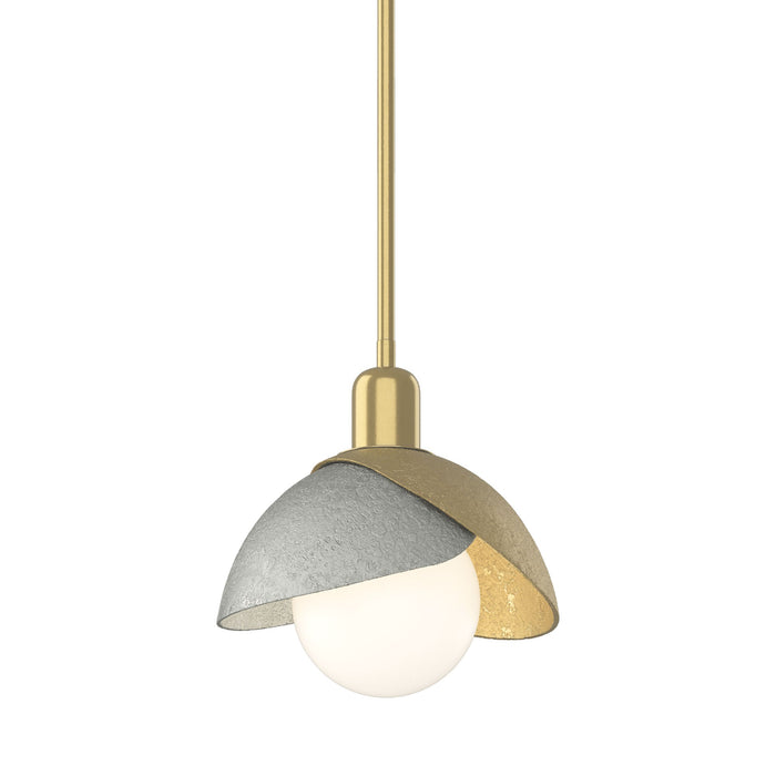 Brooklyn 86 Double Shade Mini Pendant Light in Sterling.