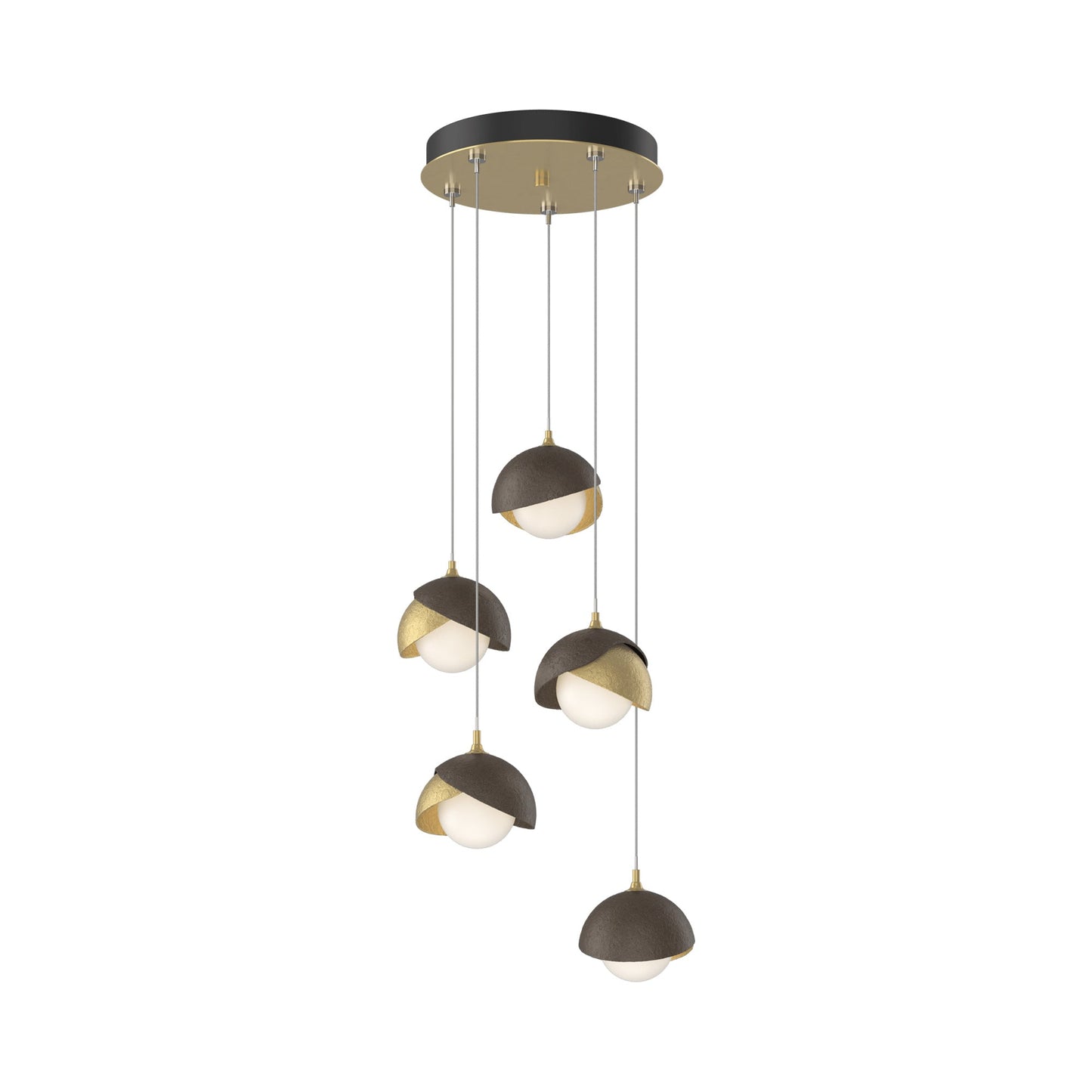 Brooklyn 86 Double Shade Pendant Light in Bronze (Standard).