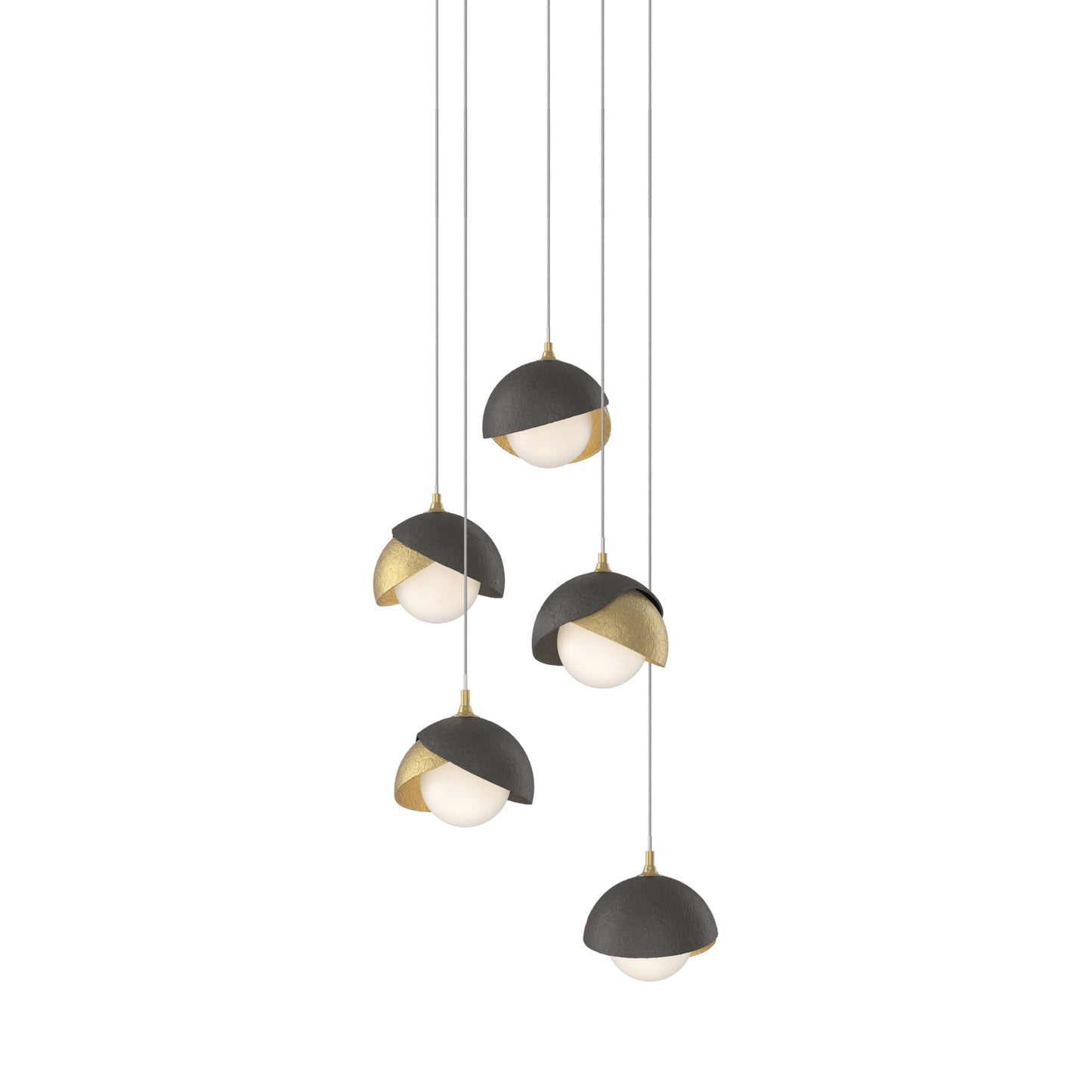 Brooklyn 86 Double Shade Pendant Light in Dark Smoke (Long).