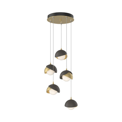Brooklyn 86 Double Shade Pendant Light in Dark Smoke (Standard).