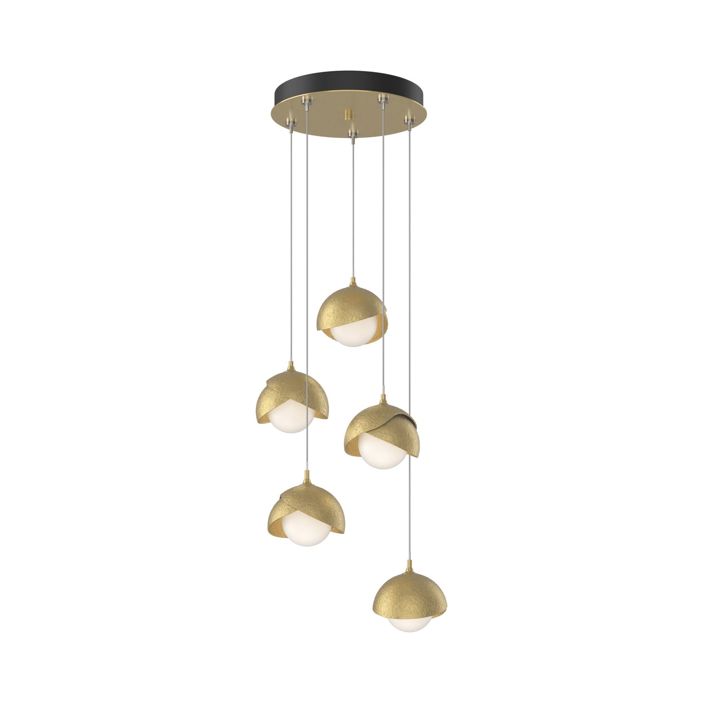 Brooklyn 86 Double Shade Pendant Light in Modern Brass (Standard).