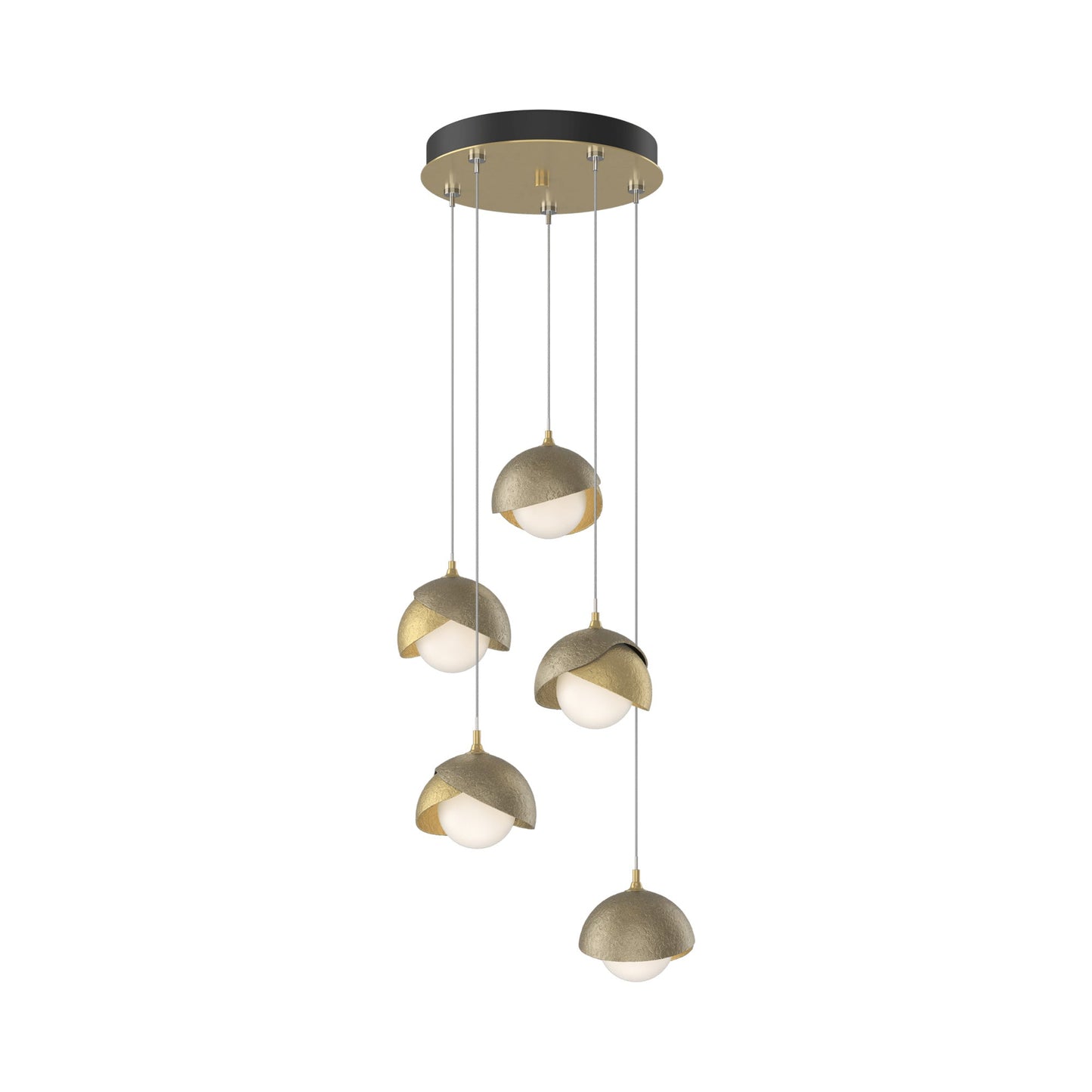 Brooklyn 86 Double Shade Pendant Light in Soft Gold (Standard).