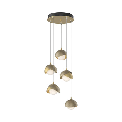 Brooklyn 86 Double Shade Pendant Light in Soft Gold (Standard).