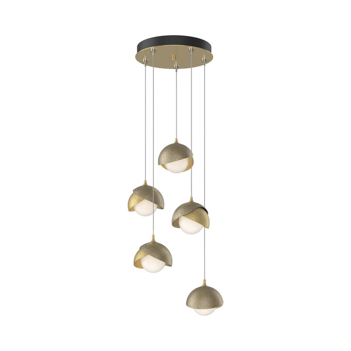 Brooklyn 86 Double Shade Pendant Light in Soft Gold (Standard).