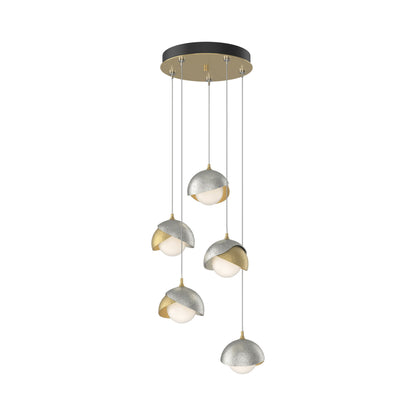 Brooklyn 86 Double Shade Pendant Light in Sterling (Standard).