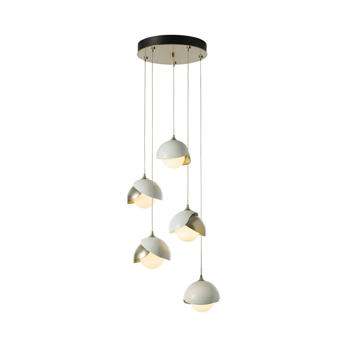 Brooklyn 86 Double Shade Pendant Light in White (Standard).