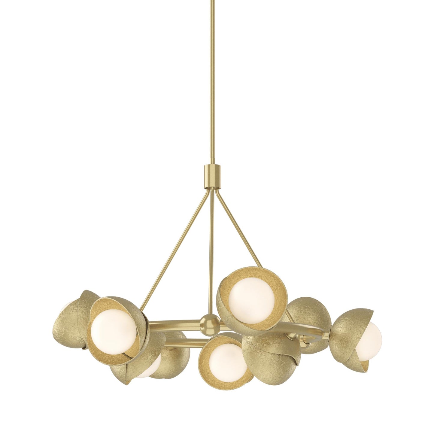 Brooklyn 86 Double Shade Ring Pendant Light in Modern Brass.